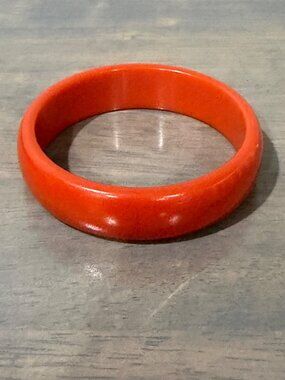 Vintage Bakelite Bangle Bracelet Orange Tested